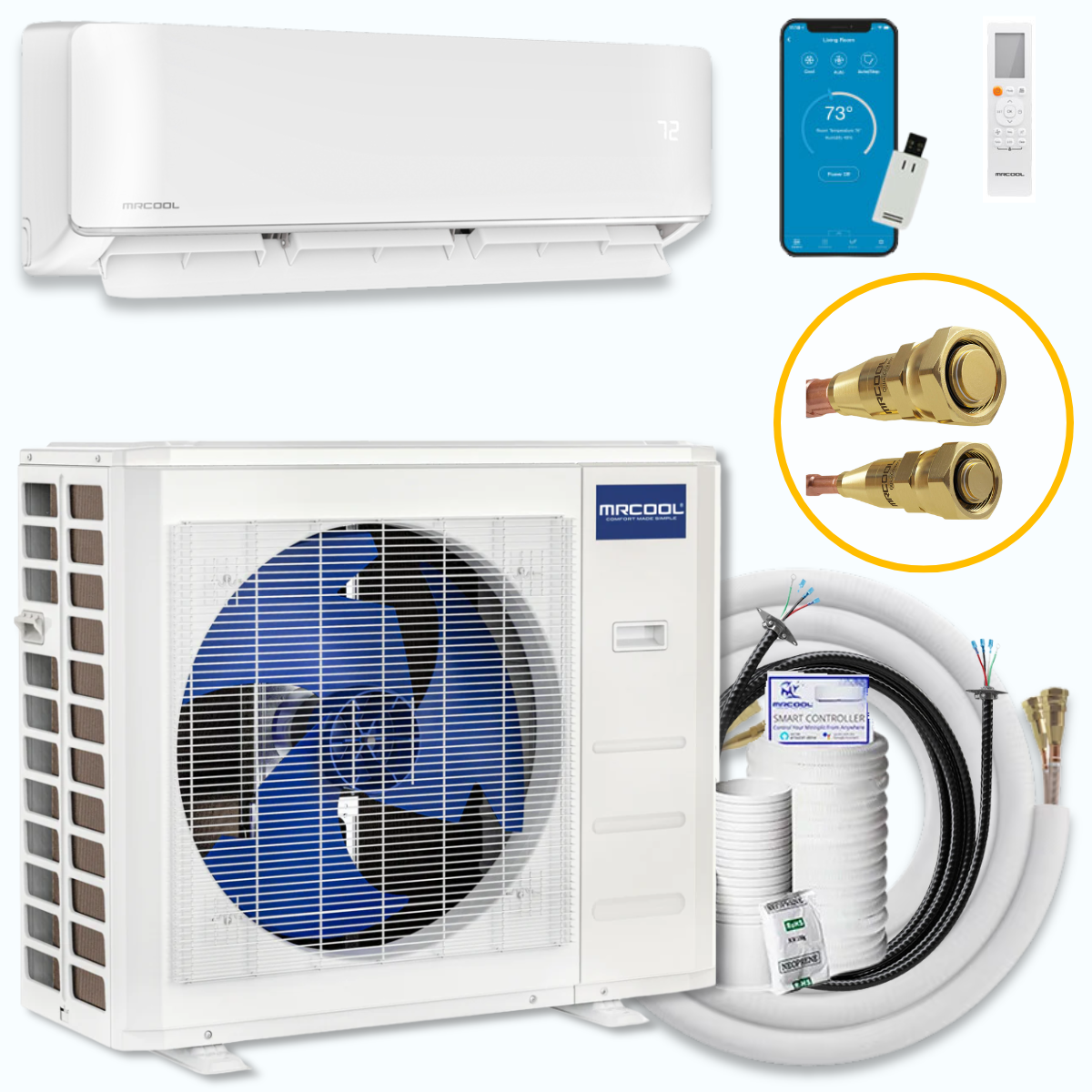 MRCOOL DIY® 5th Gen E Star 12,000 BTU Single Zone Mini Split Complete System with 25ft. Line Set 115V, DIY-12-HP-WM-115D25-O
