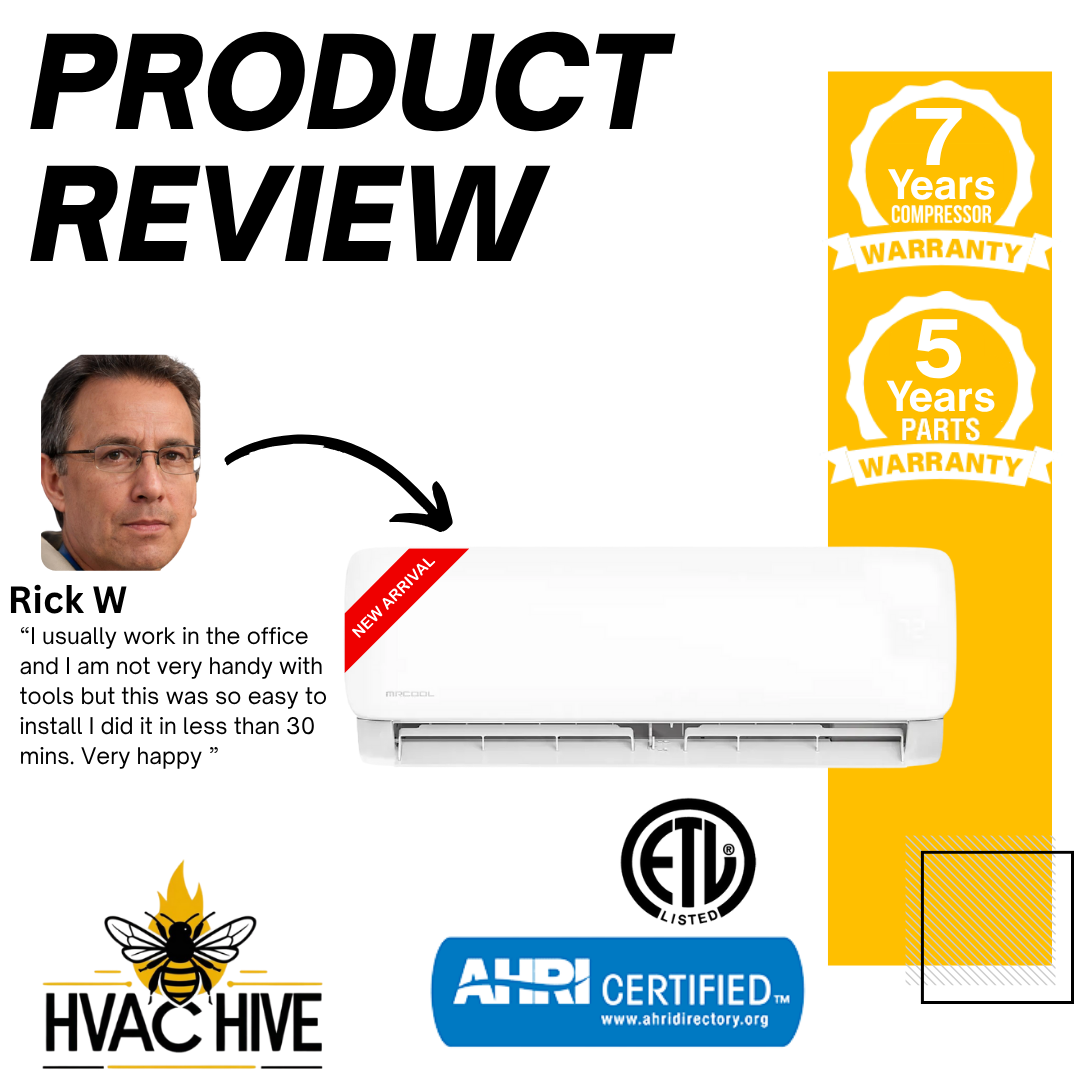 MRCOOL 5th Gen DIY Mini Split - 27,000 BTU 3 Zone Ductless Air Conditioner and Heat Pump with 16 ft. Install Kit, DIYM336HPW00C00