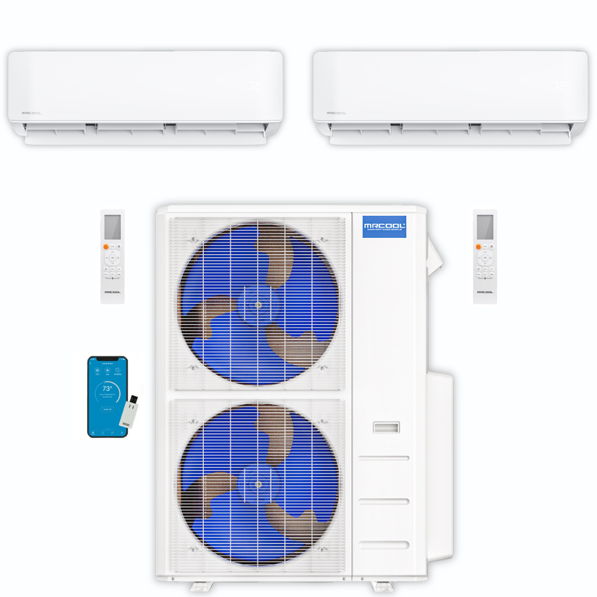 MRCOOL 5th Gen DIY Mini Split - 42,000 BTU 2 Zone Ductless Air Conditioner and Heat Pump, DIY-B-248HP1824