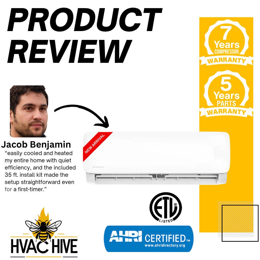 MRCOOL 5th Gen DIY Mini Split - 27,000 BTU 3 Zone Ductless Air Conditioner and Heat Pump with 35 ft. Install Kit, DIYM336HPW00C49 product review