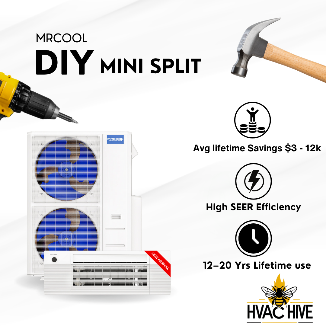 MRCOOL 5th Gen DIY Mini Split - 39,000 BTU 3 Zone Ceiling Cassette Ductless Air Conditioner and Heat Pump with 25 ft. Install Kit, DIY348HPC091218-25 Diy Mini Split