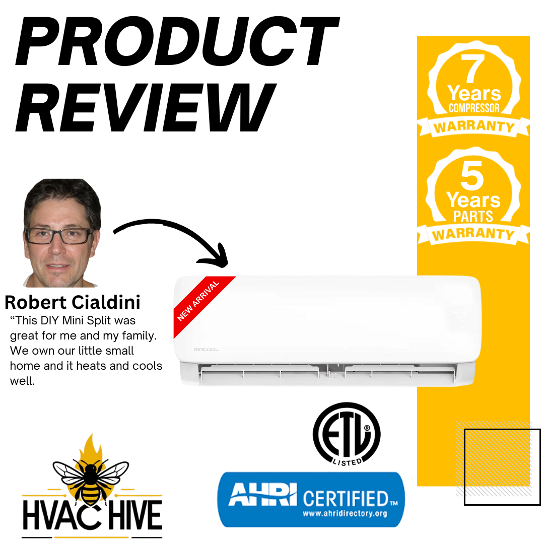 MRCOOL 5th Gen DIY Mini Split - 39,000 BTU 3 Zone Ductless Air Conditioner and Heat Pump with 35 ft. Install Kit, DIY348HP09121835 product review