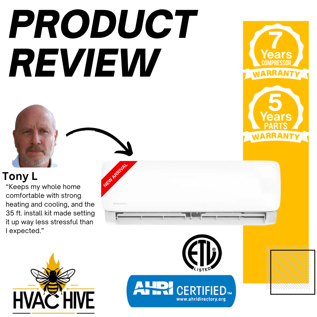 MRCOOL 5th Gen DIY Mini Split - 42,000 BTU 3 Zone Ductless Air Conditioner and Heat Pump with 35 ft. Install Kit, DIYM348HPW00C49 product Review
