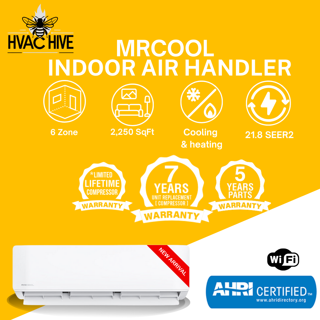 MRCOOL DIY 5th Gen Mini Split - 6-Zone 48,000 BTU Mini Split Condenser 230V with 12K + 12K + 12K + 6K + 6K + 6K Wall Mount Air Handlers DIY5-6Z-48HP-12K12K12K6K6K6K indoor air handler