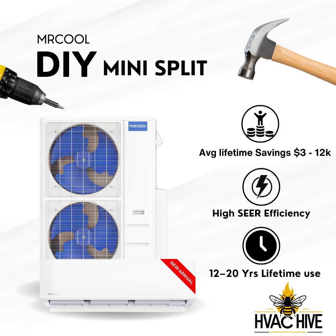 MRCOOL DIY 5th Gen Mini Split - 6-Zone 48,000 BTU Mini Split Condenser 230V with 12K + 12K + 9K + 9K + 6K + 6K Wall Mount Air Handlers DIY5-6Z-48HP-12K12K9K9K6K6K DIY mini split