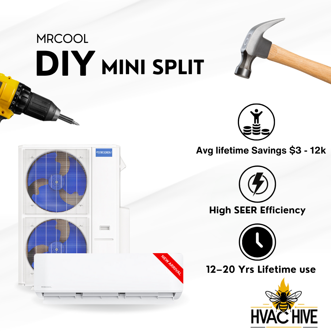 MRCOOL DIY Mini Split - 42,000 BTU 2 Zone Ductless Air Conditioner and Heat Pump with 50 ft. Install Kit, DIYM248HPW00C32 DIY mini split