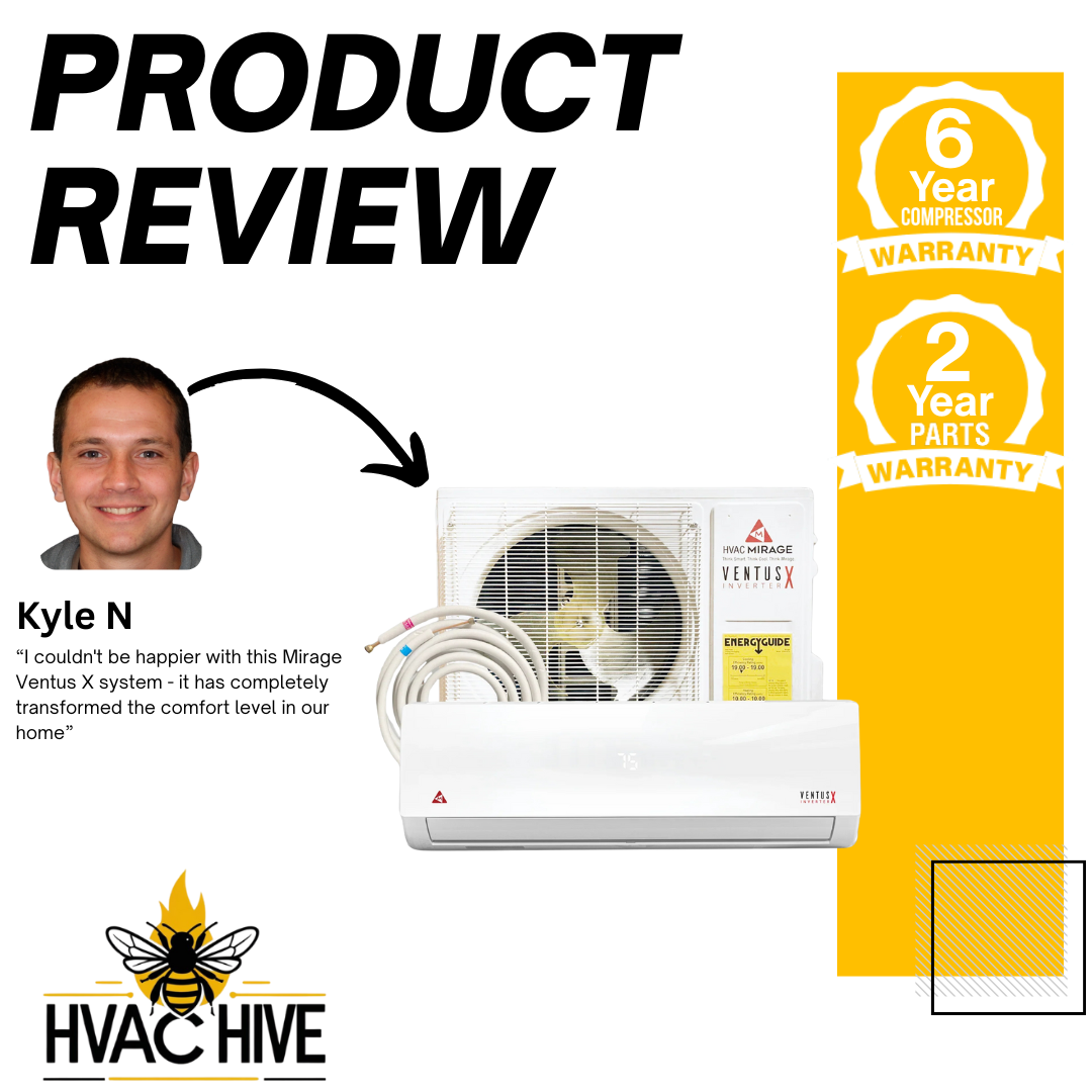 Mirage Ventus X 12,000 BTU 19.5 SEER Ductless Mini Split Air Conditioner and Heat Pump - 230V/60Hz