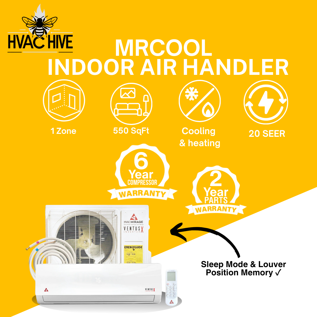 Mirage Ventus X 12,000 BTU 19.5 SEER Ductless Mini Split Air Conditioner and Heat Pump - 230V/60Hz