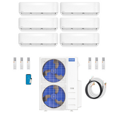 MRCOOL DIY 5th Gen Mini Split - 6-Zone 48,000 BTU Mini Split Condenser 230V with 12K + 12K + 6K + 6K + 6K + 6K Wall Mount Air Handlers DIY5-6Z-48HP-12K12K6K6K6K6K