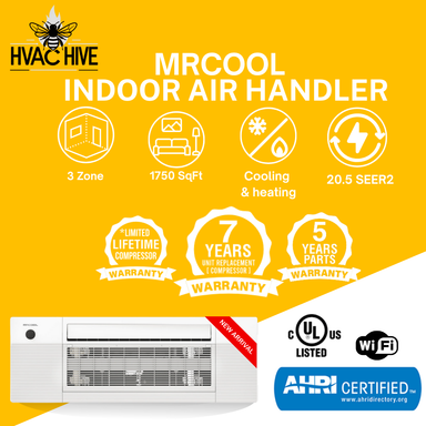 MRCOOL 5th Gen DIY Mini Split - 42,000 BTU 3 Zone Ceiling Cassette Ductless Air Conditioner and Heat Pump with 50 ft. Install Kit, DIYM348HPC00C74 indoor air handler
