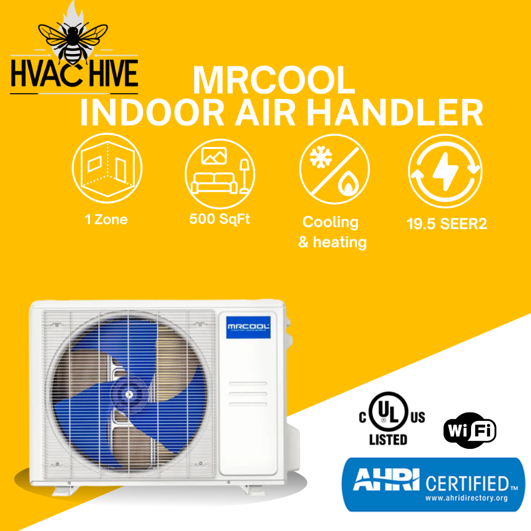 MRCOOL DIY® 5th Gen EasyPro 12,000 BTU Single Zone Mini Split Complete System 115V with 16 ft. DIY Quick Connect Line Set and DIYPRO Cable, DIY-12-HP-WM-115D25-O indoor air handler