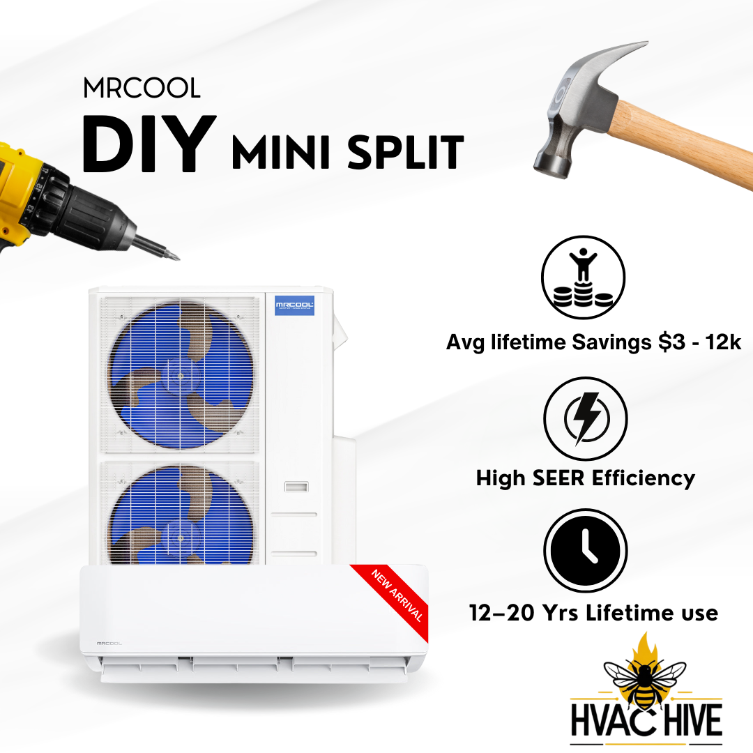 MRCOOL DIY 5th Gen Mini Split - 6-Zone 48,000 BTU Mini Split Condenser 230V with 12K + 12K + 12K + 9K + 6K + 6K Wall Mount Air Handlers DIY5-6Z-48HP-12K12K12K9K6K6K DIY Mini Split