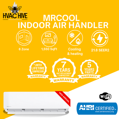 MRCOOL DIY 5th Gen Mini Split - 6-Zone 48,000 BTU Mini Split Condenser 230V with 12K + 6K + 6K + 6K + 6K + 6K Wall Mount Air Handlers DIY5-6Z-48HP-12K6K6K6K6K6K