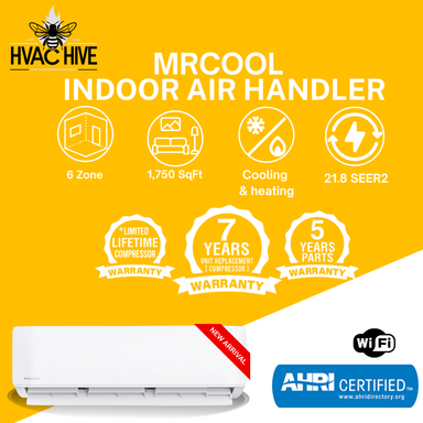 MRCOOL DIY 5th Gen Mini Split - 6-Zone 48,000 BTU Mini Split Condenser 230V with 12K + 9K + 6K + 6K + 6K + 6K Wall Mount Air Handlers DIY5-6Z-48HP-12K9K6K6K6K6K indoor air handler
