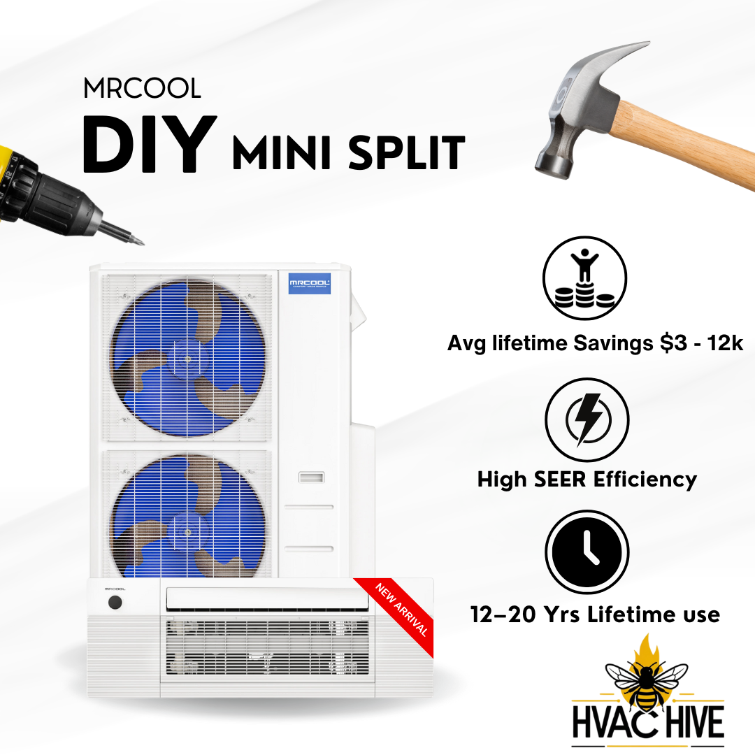 MRCOOL DIY 5th Gen Mini Split - 6-Zone 48,000 BTU Mini Split Condenser 230V with 9K + 9K + 9K + 9K + 6K + 6K Ceiling Cassette Air Handlers DIY5-6ZC-48HP-9K9K9K9K6K6K DIy mini split