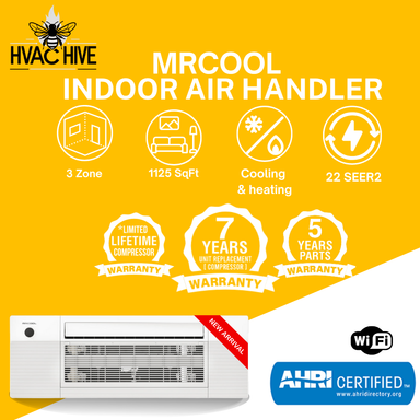 MRCOOL DIY Mini Split - 27,000 BTU 3 Zone Ceiling Cassette Ductless Air Conditioner and Heat Pump with 50 ft. Install Kit, DIYM327HPC00C74 indoor air handler
