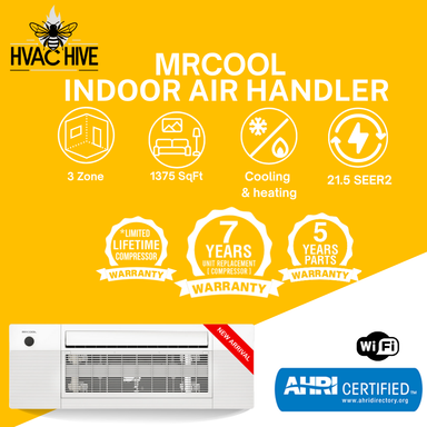 MRCOOL DIY Mini Split - 33,000 BTU 3 Zone Ceiling Cassette Ductless Air Conditioner and Heat Pump with 25 ft. Install Kit, DIYM336HPC03C28 Indoor air handler