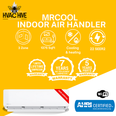 MRCOOL DIY Mini Split - 33,000 BTU 3 Zone Ductless Air Conditioner and Heat Pump, DIY-B-327HP091212 indoor air handler