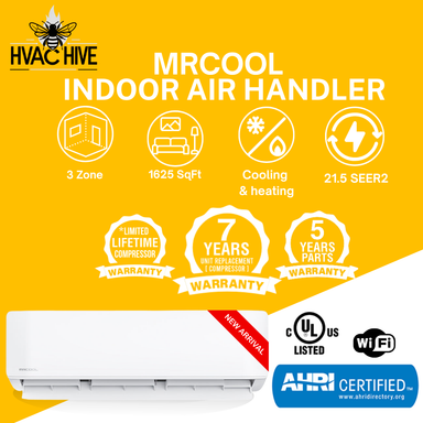 MRCOOL DIY Mini Split - 39,000 BTU 3 Zone Ductless Air Conditioner and Heat Pump with 50 ft. Install Kit, DIYM336HPW05C74 indoor air handler