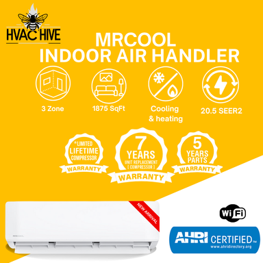 MRCOOL DIY Mini Split - 45,000 BTU 3 Zone Ductless Air Conditioner and Heat Pump, DIY-B-348HP091224 indoor air handler