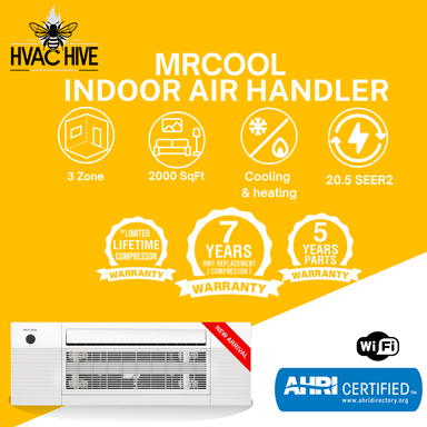 MRCOOL DIY Mini Split - 48,000 BTU 3 Zone Ceiling Cassette Ductless Air Conditioner and Heat Pump with 35 ft. Install Kit, DIYM348HPC01C49 indoor air handler